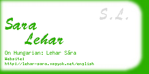 sara lehar business card